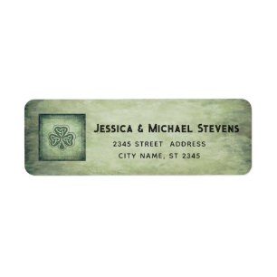 Cool Vintage grundge Irish shamrock Label Return Address Label