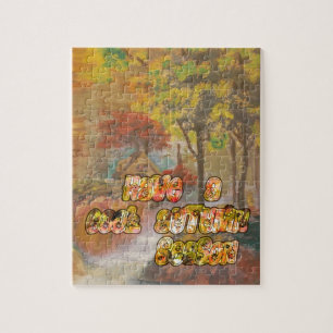 Cool vintage Hakuna Matata Have a cool Autum Seaso Jigsaw Puzzle