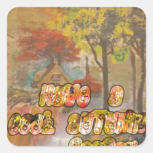 Cool vintage Hakuna Matata Have a cool Autum Seaso Square Sticker
