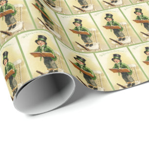 Cool Vintage Ireland tiled pattern Saint Patrick's Wrapping Paper