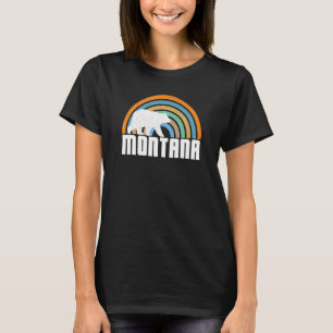 Cool Vintage Montana Retro Rainbow Bear Montana Cu T-Shirt