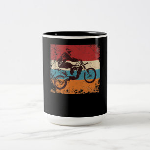 Cool Vintage Motocross Gift For Motorbike Lovers Two-Tone Coffee Mug