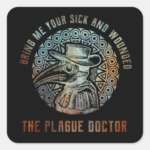 Cool Vintage Plague Doctor Square Sticker