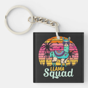 Cool Vintage Retro Llama Squad Key Ring