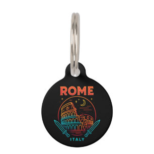 Cool Vintage Roma Italia Colosseum Souvenirs Gift Pet Tag