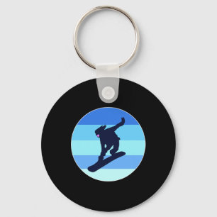 Cool Vintage Snowboarder Backcountry Snowboarding Key Ring