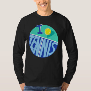 Cool Vintage Style I Love Tennis T-Shirt