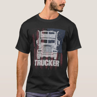 Cool Vintage Tractor Trailer Truck Drivers Gift T  T-Shirt