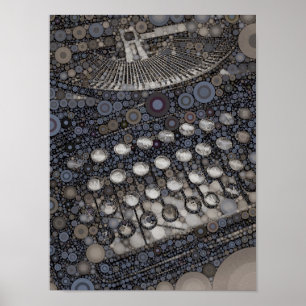 Cool Vintage Typewriter Modern Design Pop Art Poster