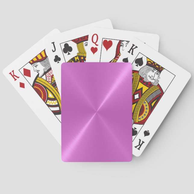 Cool Violet Stainless Shiny Metallic Playing Cards (Back)