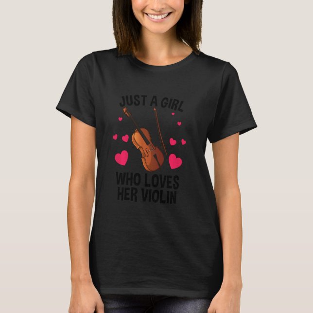 Cool Violin For Women Girls Fiddle Music Violin Pl T-Shirt (Front)