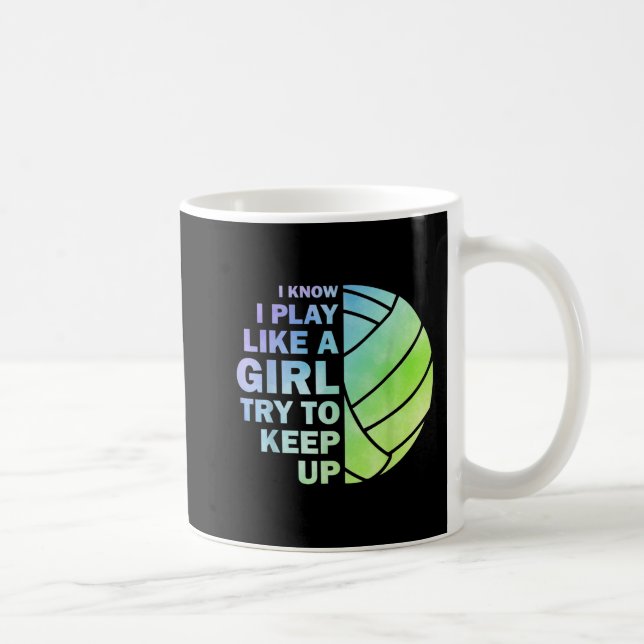 Cool Volleyball For Women Girls Youth Volleyball T Coffee Mug (Right)