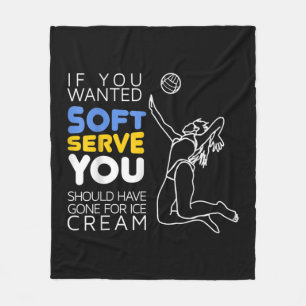 Cool Volleyball Player Gift Wanted Soft Serve Fleece Blanket