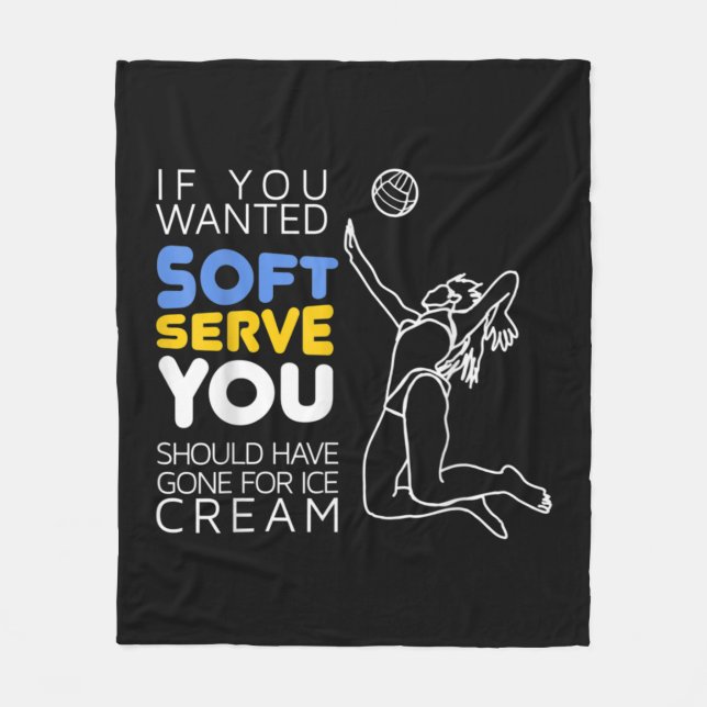 Cool Volleyball Player Gift  Wanted Soft Serve  Fleece Blanket (Front)