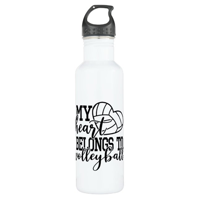 cool volleyball sports lovers word art 710 ml water bottle (Front)