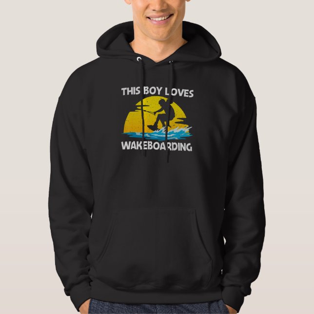 Cool Wakeboarding For Boys Men Wakeboard Wakeboard Hoodie (Front)