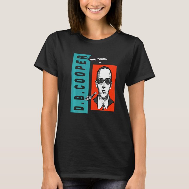 Cool Wanted D B Cooper Sketch Cryptid Urban Legend T-Shirt (Front)
