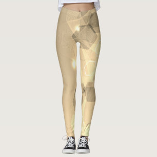 Cool Warm Blue abstract geometric pattern Leggings