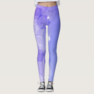 Cool Warm Blue abstract geometric pattern Leggings