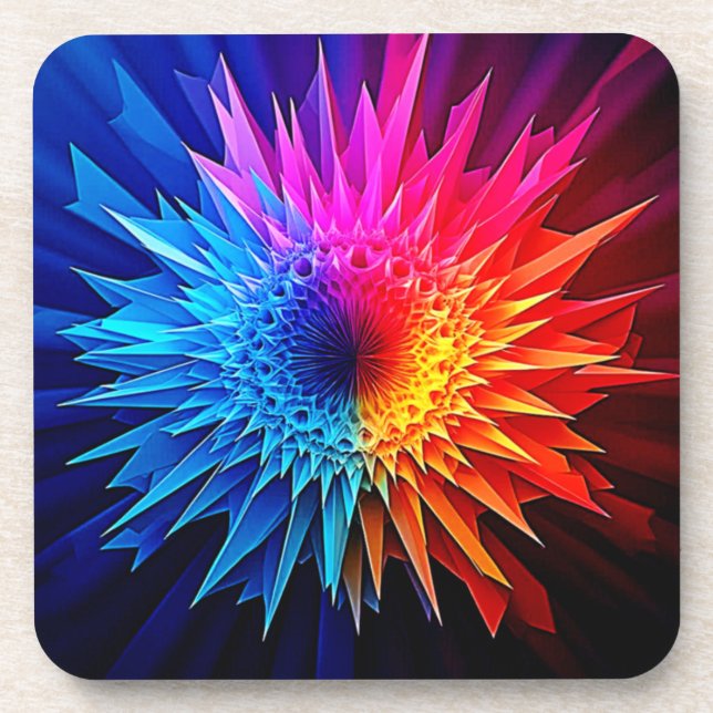 Cool Warm Spikey Starburst Art Coaster (Front)
