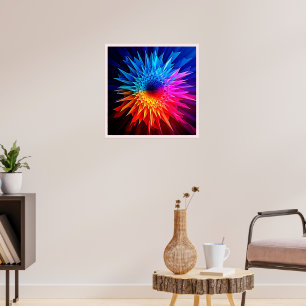 Cool Warm Spikey Starburst Art Poster