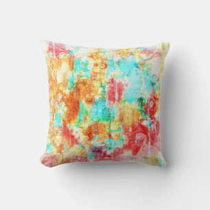 Cool warm spring abstract painting cushion