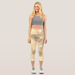 Cool Warm Yellow abstract geometric pattern Capri Leggings