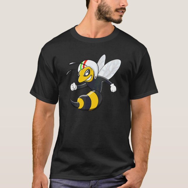 Cool Wasp Hornet Bee With Helmet T-Shirt (Front)