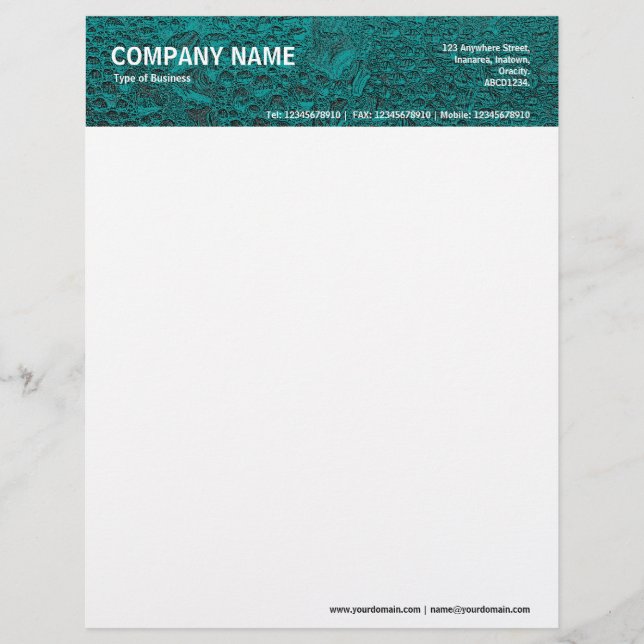 Cool Water - Aqua Custom Letterhead (Front)