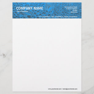Cool Water - Blue Custom Letterhead