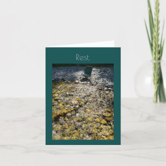 cool water chair invites rest greeting card