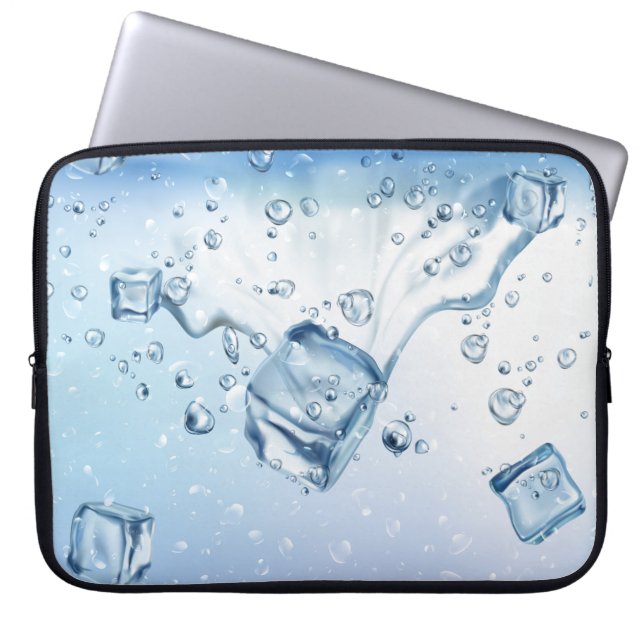 Cool Water & Ice Cubes Laptop Bag – Modern Refresh (Front)