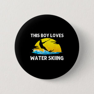 Cool water skiing for boys girls ski sports skiers 6 cm round badge