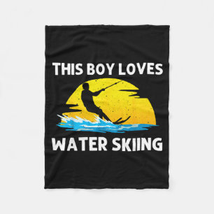 Cool water skiing for boys girls ski sports skiers fleece blanket