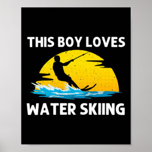 Cool Water Skiing For Boys Girls Ski Sports Skiers Poster