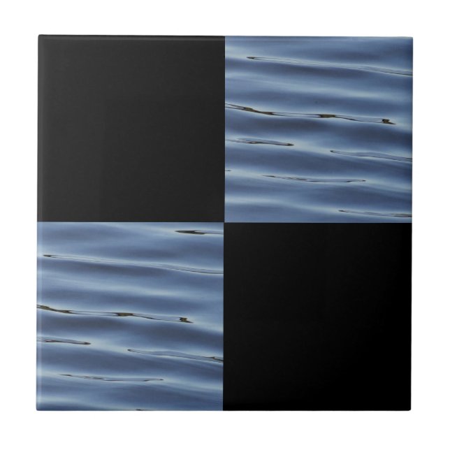 Cool Water Squares Square Paper Coaster (Front)