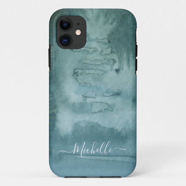 Cool Watercolor Abstract GreenInk  Case-Mate iPhon iPhone Case (Back)