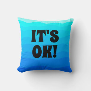 cool watercolor aqua typography funny retro cushion