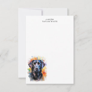 Cool Watercolor Black Labrador Retriever Thank You Card