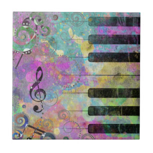Cool Watercolors Splatters Colourful Piano Tile