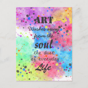 Cool watercolour famous quote postcard