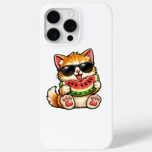Cool Watermelon Cat iPhone 15 Pro Max Case