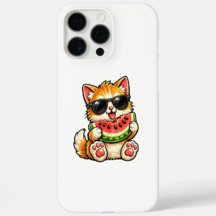 Cool Watermelon Cat iPhone 16 Pro Max Case