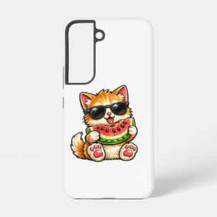 Cool Watermelon Cat Samsung Galaxy Case