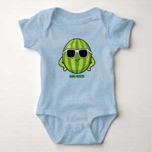 Cool Watermelon Sunglasses Cartoon Graphic Baby Bodysuit