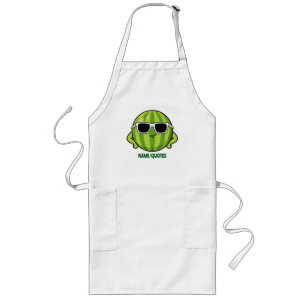 Cool Watermelon Sunglasses Cartoon Graphic Long Apron