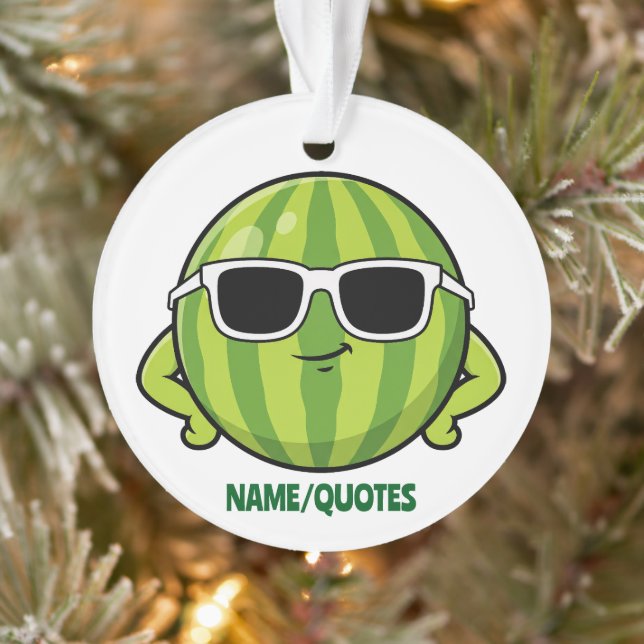 Cool Watermelon Sunglasses Cartoon Graphic Ornament (Tree)