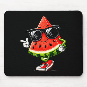 Cool watermelon with sunglasses funny summer fruit mouse pad