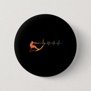 Cool Waterski Art For Men Women Water Ski Coach Wa 6 Cm Round Badge