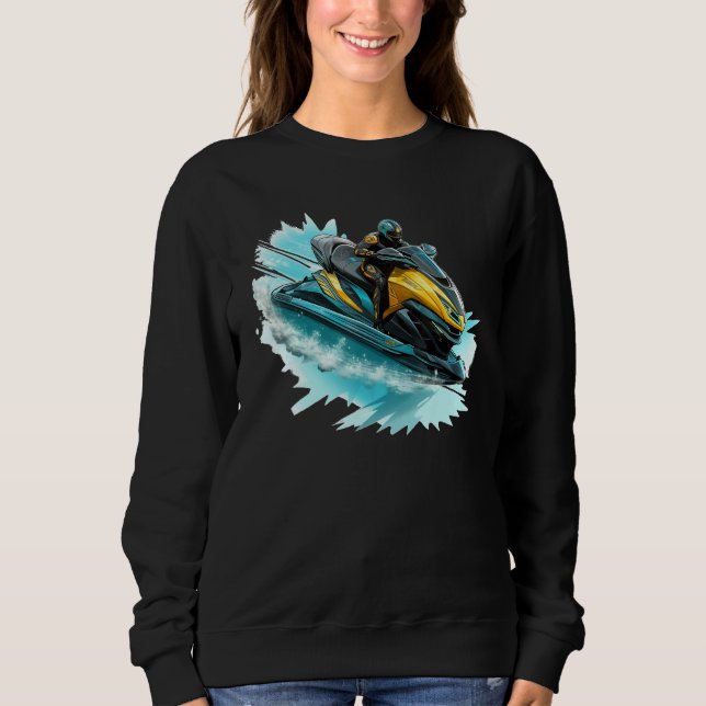 Cool Watersport with Jet Ski Motorist Sweatshirt (Front)